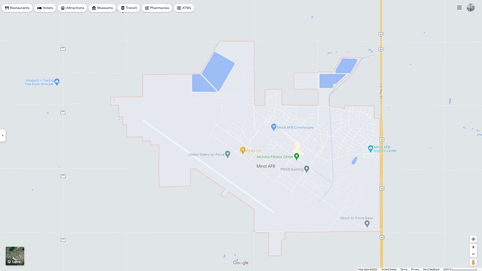 Minot AFB map